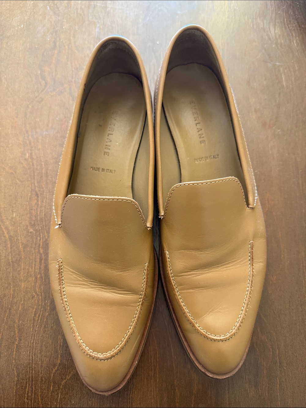 Everlane Tan Leather Slip-On Loafers, Made in Italy 8.5 $328